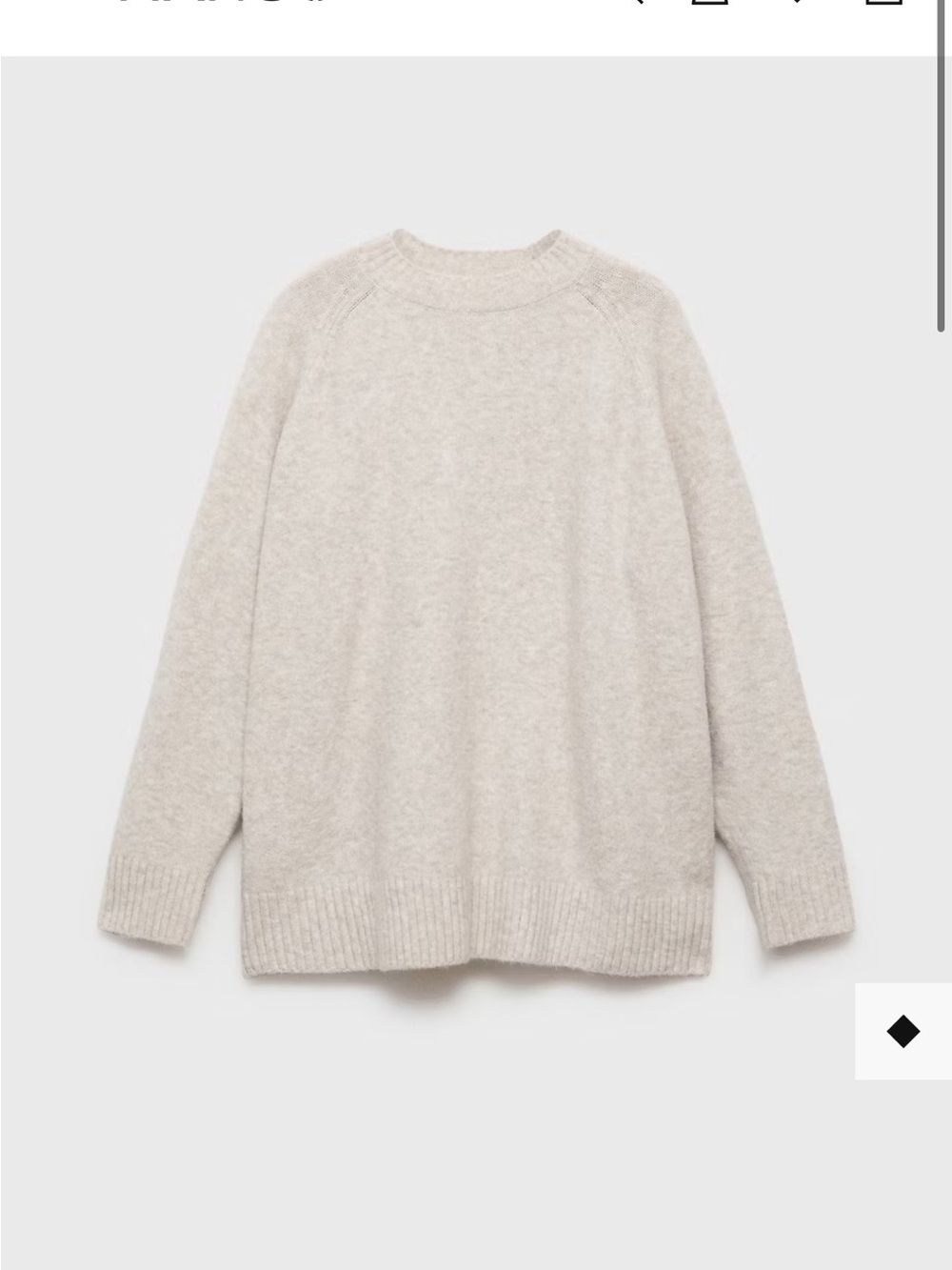 Mango Neutral Crewneck Sweater in Oatmeal